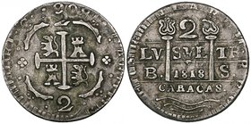 Venezuela, Fernando VII, silver and copper issues, Caracas, 2-reales (6), 1819/8, 1819, 1820 (2), all BS, Republic, 1818 8/7, 1818, both BS (struck 18...
