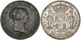 Spain, Isabel II, Madrid, 20-reales (17), 1837, CR, 1838, very fine, scarce; 1848, 1850, all CL, 1852, 1854, 1855, 1856, 1858, 1859, edge smoothed, 18...