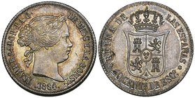 Spain, Isabel II, 4-reales (2), 1853, 1858, 40 centimos, 1864, all Madrid, 2-reales, Barcelona, 1857, 1-reales (3), Madrid, 1863, Seville, 1850, RD, 1...