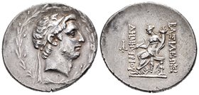 Imperio Seleucida. Demetrio I. Tetradracma. 162-150 a.C. Antioquía. (Gc-7014 similar). (Pozzi-2970 similar). (Cy-3064 similar). Anv.: Cabeza diademada...