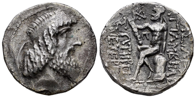 Characene. Attambelos II. Tetradracma. 17-8 a.C. (BMC-1v). Anv.:  Busto diademad...