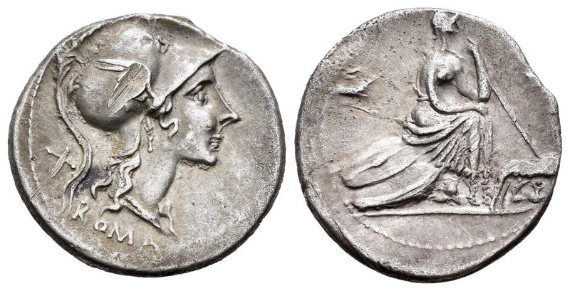 Anónima. Denario. 115-114 a.C. Italia Central. (Ffc-83). (Craw-287/1). (Cal-58)....