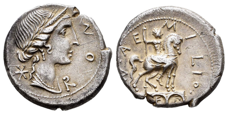 Aemilia. Denario. 114-113 a.C. Sur de Italia. (Ffc-103). (Craw-291/1). (Cal-73)....