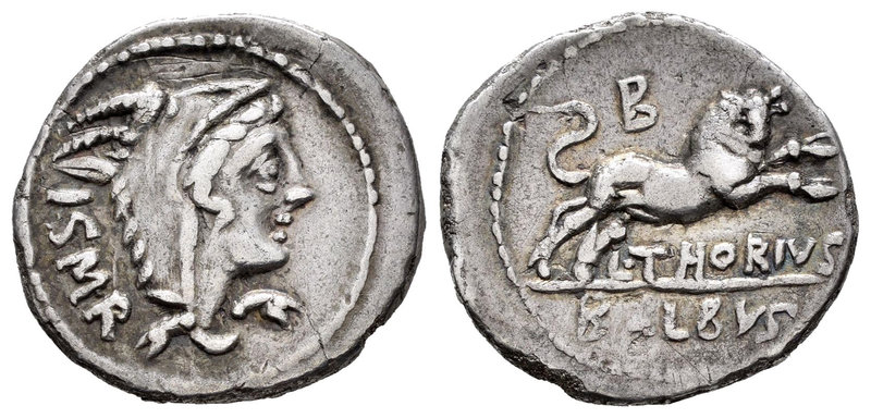 Thoria. Denario. 105 a.C. Norte de Italia. (Ffc-1141). (Craw-316/1). (Cal-1300)....
