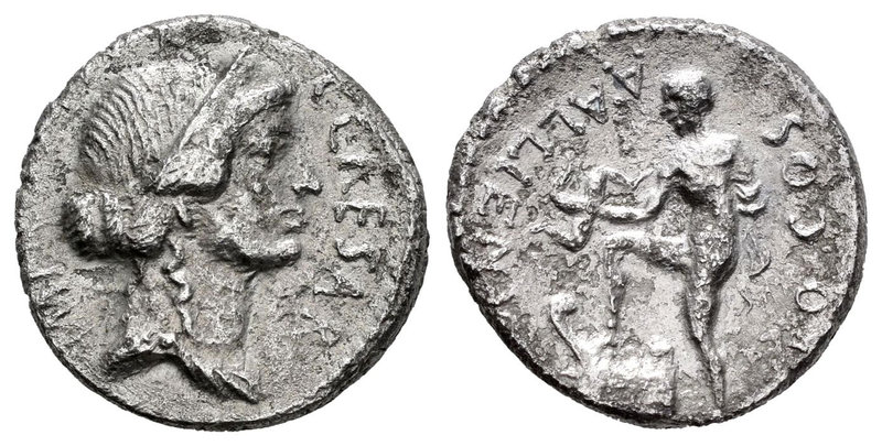 Julio César. A. Allienus, proconsul. Denario. 46 a.C. Sicilia (Lilybaeum). (Ffc-...