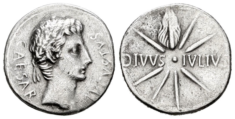 Augusto. Denario. 19-18 a.C. Caesar Augusta. (Ffc-78). (Ric-37). Anv.: CAESAR AV...