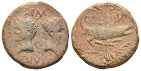 Augusto y Agripa. Dupondio. 10 d.C. Nimes. (Spink-1730). Rev.:  COL NEM. Ae. 9,92 g. MBC-. Est...110,00.