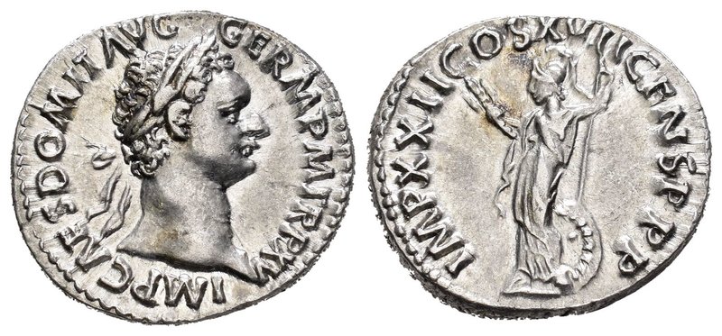 Domiciano. Denario. 95 d.C. Roma. (Spink-2737). (Ric-188). (Seaby-287). Rev.: IM...