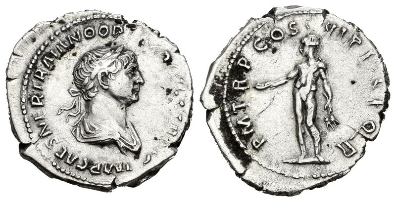 Trajano. Denario. 116 d.C. Roma. (Spink-3149). (Ric-347). (Seaby-276). Rev.: P M...