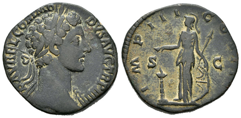 Cómodo. Sestercio. 179 d.C. Roma. (Spink-5755 variante). (Ric-1607). Rev.: IMP I...