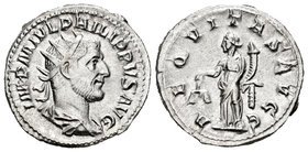 Filipo I. Antoniniano. 245-247 d.C. Roma. (Spink-8918). (Ric-27b). (Seaby-9). Rev.: AEQVITAS AVGG. Equidad en pie con balanza y cuerno de la abundanci...