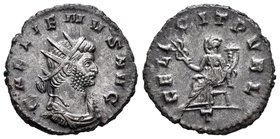 Galieno. Antoniniano. 263-4 d.C. Roma. (Spink-10207). (Ric-192). Rev.: FELICIT PVBL. Felicitas sentada a izquierda con caduceo y cuerno de la abundanc...