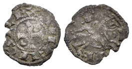 Reino de Castilla y León. Alfonso VIII (1158-1214). Óbolo. Toledo. (Bautista-272). Ve. 0,23 g. Cospel ligeramente faltado. BC+. Est...180,00.