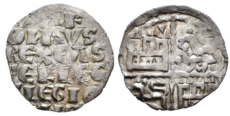 Reino de Castilla y León. Alfonso X (1252-1284). Dinero de seis líneas. (Bautist...