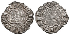 Reino de Castilla y León. Alfonso X (1252-1284). Novén. Ávila. (Bautista-393). Ve. 0,55 g. Con A bajo el castillo. MBC. Est...30,00.