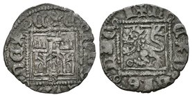 Reino de Castilla y León. Enrique II (1368-1379). Novén. Burgos. (Bautista-679.1). Ve. 0,83 g. Con B debajo del castillo y roel delante del León. MBC+...