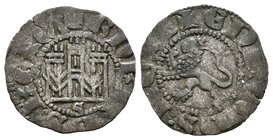 Reino de Castilla y León. Enrique III (1390-1406). Novén. Sevilla. (Bautista-782). Ve. 0,82 g. Con S bajo el castillo. MBC. Est...25,00.