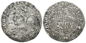 Reino de Castilla y León. Enrique IV (1454-1474). 1 real. Burgos. (Bautista-855.3). Ag. 3,08 g. Orla circular en anverso y lobular en reverso. Punto d...