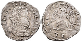 Felipe III (1598-1621). 4 taris. 1618. Messina. IP. (Vti-141). (Mir-345/14). Ag. 10,29 g. MBC+/MBC. Est...75,00.
