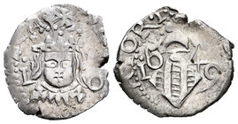 Felipe IV (1621-1665). Dieciocheno. 1649. Valencia. (Cal-1115 variante). Ag. 1,99 g. Variante por tener punto encima del 1 de la fecha y el 6 elvado c...