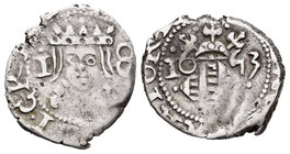 Felipe IV (1621-1665). Dieciocheno. 1653. Valencia. (Cal-1119). Ag. 2,02 g. MBC-/MBC. Est...40,00.