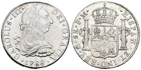 Carlos III (1759-1788). 8 reales. 1788. México. FM. (Cal-942). Ag. 26,81 g. Gran parte de brillo original. EBC. Est...150,00.