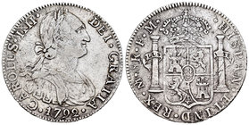 Carlos IV (1788-1808). 8 reales. 1792. México. FM. (Cal-685). Ag. 20,46 g. Falsa de época. Interesante. MBC. Est...100,00.