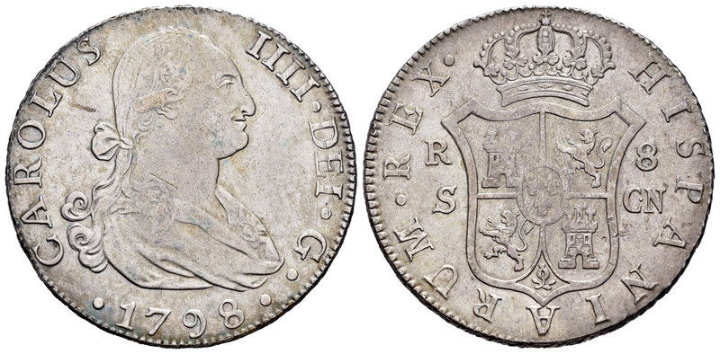 Carlos IV (1788-1808). 8 reales. 1798. Sevilla. CN. (Cal-774). Ag. 26,68 g. MBC....