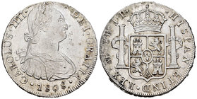 Carlos IV (1788-1808). 8 reales. 1808. Lima. JP. (Cal-665). Ag. 26,62 g. Mínimas oxidaciones en reverso. EBC/EBC-. Est...120,00.