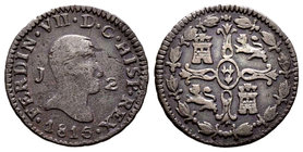 Fernando VII (1808-1833). 2 maravedís. 1816. Jubia. (Cal-1582). (Jubia-006). Ae. 2,42 g. Escasa. MBC. Est...80,00.