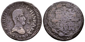 Fernando VII (1808-1833). 4 maravedís. 1813. Jubia. (Cal-1565). (Jubia-019). Ae. 4,71 g. Rara. BC+/BC. Est...60,00.