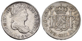 Fernando VII (1808-1833). 1 real. 1821. Guatemala. M. (Cal-1124). Ag. 3,37 g. MBC+. Est...120,00.