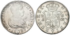 Fernando VII (1808-1833). 8 reales. 1808. Sevilla. CN. (Cal-634). Ag. 26,91 g. Brillo original. EBC-. Est...300,00.