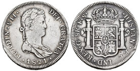 Fernando VII (1808-1833). 8 reales. 1821. Guadalajara. FS. (Cal-445). Ag. 26,57 g. Rayas. MBC/MBC+. Est...120,00.