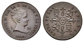 Isabel II (1833-1868). 1 maravedí. 1842. Jubia. (Cal-565). (Jubia-101). Ae. 1,47 g. EBC+. Est...90,00.