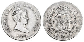 Isabel II (1833-1868). 2 reales. 1836. Madrid. CR. (Cal-352). Ag. 3,00 g. Golpecitos en el canto. EBC-. Est...120,00.