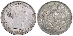 Isabel II (1833-1868). 20 reales. 1850. Madrid. CL. (Cal-170). Ag. 16,14 g. Pátina. Escasa. EBC-/MBC+. Est...250,00.