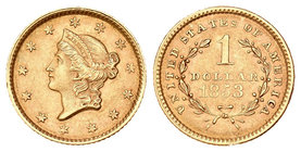 Estados Unidos. 1 dollar. 1853. Philadelphia. (Km-73). Au. 1,68 g. Liberty head. EBC. Est...150,00.