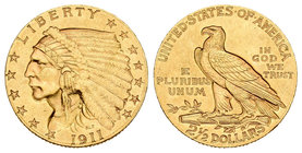 Estados Unidos. 2 1/2 dollars. 1911. Philadelphia. (Km-128). (Fr-120). Au. 4,17 g. EBC. Est...180,00.