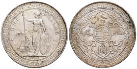 Gran Bretaña. Jorge V. Trade dollar. 1901. Bombay. (Km-Tn5). (Dav-407). Ag. 26,89 g. EBC. Est...90,00.