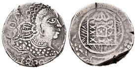 India Portuguesa. Pedro IV. 1 rupia. 1828. Goa. (Gomes-09.03). (Km-248). Ag. 11,09 g. Escasa. MBC. Est...150,00.