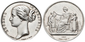 Francia. Eugenia de Montijo. Medalla. 1867. 48,79 g. Grabador A. Bovy. Diámetro 45 mm. Rayitas. EBC+. Est...150,00.