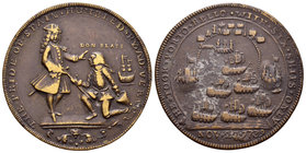 Gran Bretaña. Almirante Vernon. Medalla. 1739. Ae. 10,49 g. El orgullo de España humillado por el Almirante Vernon que tomó Portobello con solo seis b...