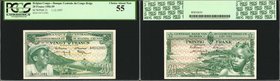 BELGIAN CONGO. Banque Centrale du Congo Belge. 20 Francs, 1956-59. P-31. PCGS Currency Choice About New 55.
A lovely design type which is seen in Cho...