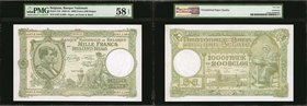 BELGIUM. Banque Nationale de Belgium. 1000 Francs, 1939-44. P-110. PMG Choice About Uncirculated 58 EPQ.
Green undertones stand out on this lovely Na...