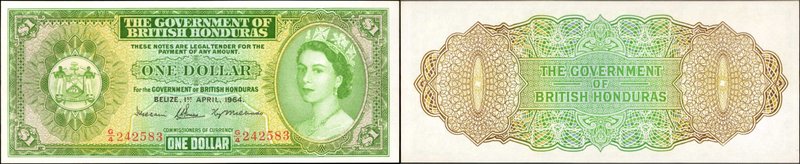 BRITISH HONDURAS. Government of British Honduras. 1 Dollar, 1964. P-28b. Uncircu...