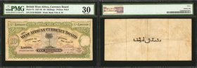 BRITISH WEST AFRICA. Currency Board of British West Africa. 10/- Shillings, 1937-48. P-7b. PMG Very Fine 30.
A W&S printed 10 Shillings note, which i...