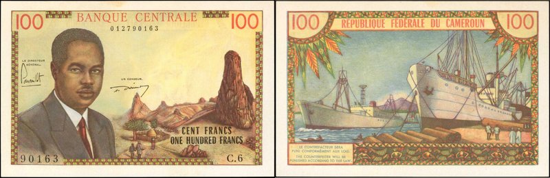 CAMEROON. Banque Centrale. 100 Francs, ND (1962). P-10. About Uncirculated.
Thi...