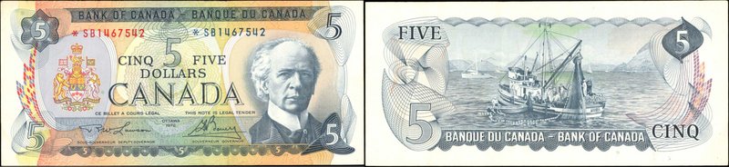 CANADA. Bank of Canada. 5 Dollars, 1972. P-87. Replacement. Very Fine.
This 5 D...