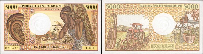 CENTRAL AFRICAN REPUBLIC. Banque des Etats de l'Afrique Centrale. 5000 Francs, N...